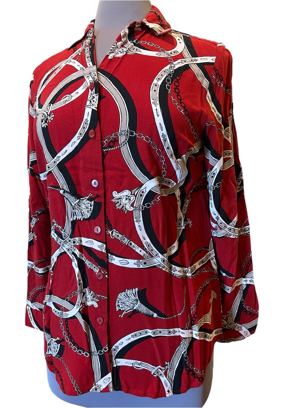 Chico’s Chain Motif - Button Front Blouse - Chico’s Size 0 (Small 4/6)